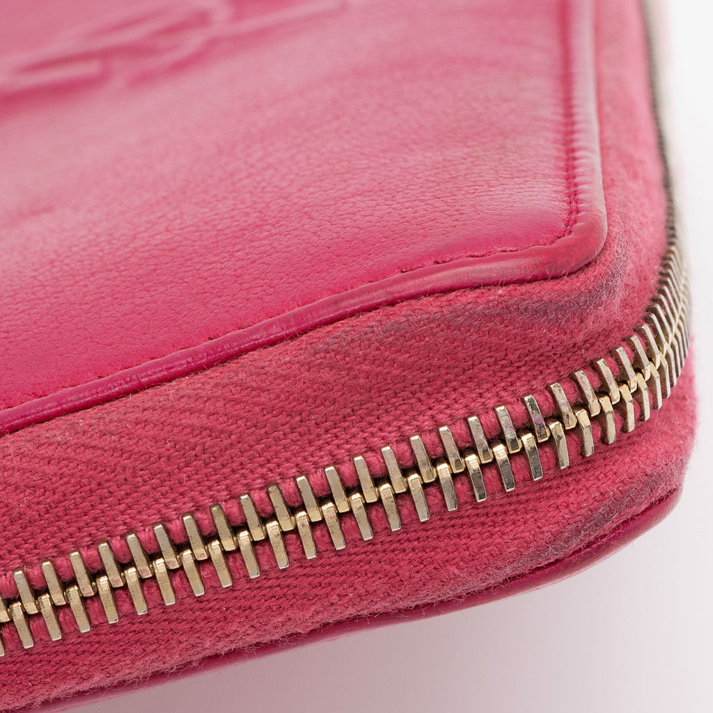 Saint Laurent Leather Monogram Belle du Jour Zip Around Wallet (SHF-agqKCo)