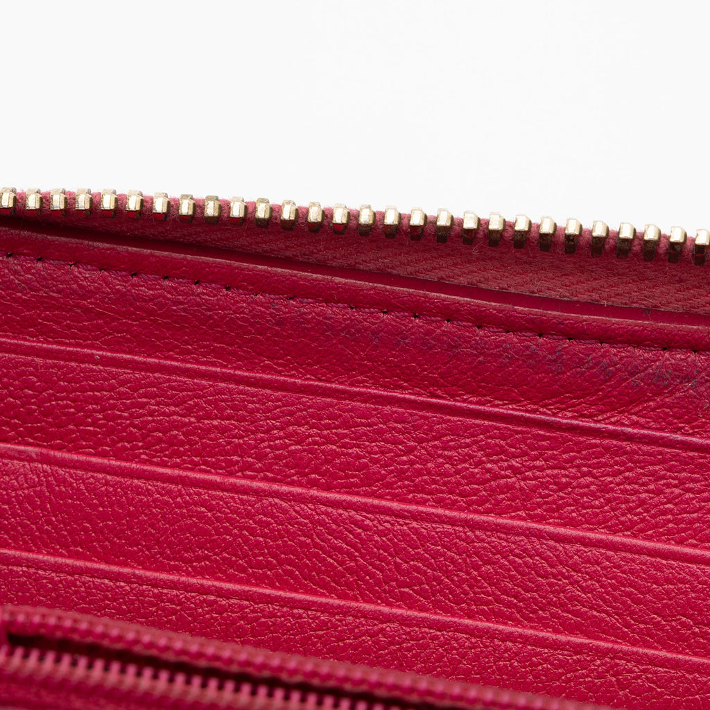 Saint Laurent Leather Monogram Belle du Jour Zip Around Wallet (SHF-agqKCo)