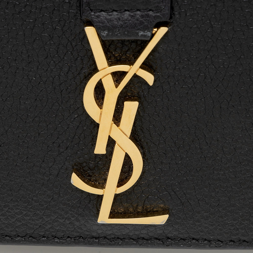 Saint Laurent Leather Monogram Compact Bi-Fold Wallet (SHF-EywM9H)