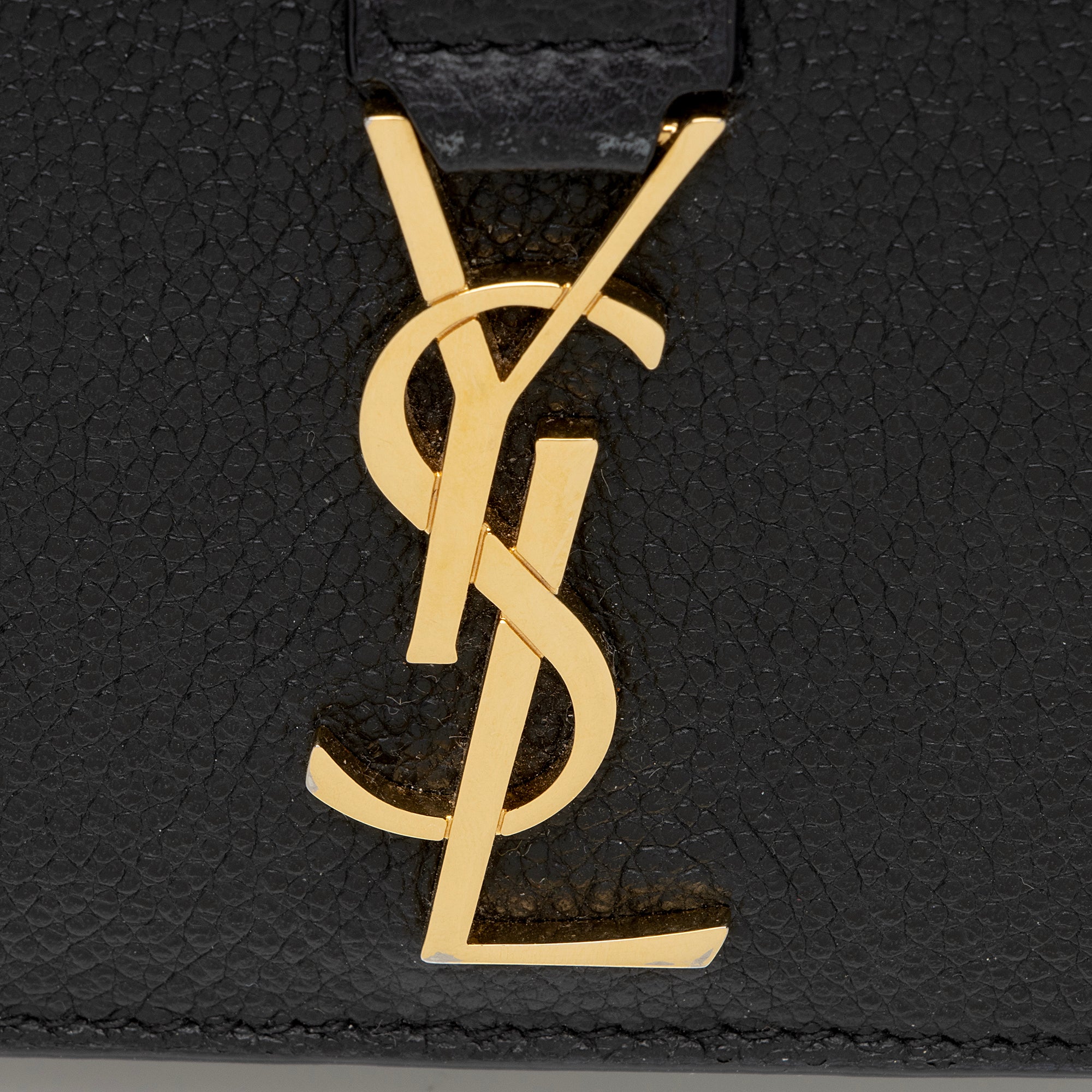 Saint Laurent Leather Monogram Compact Bi-Fold Wallet (SHF-EywM9H)