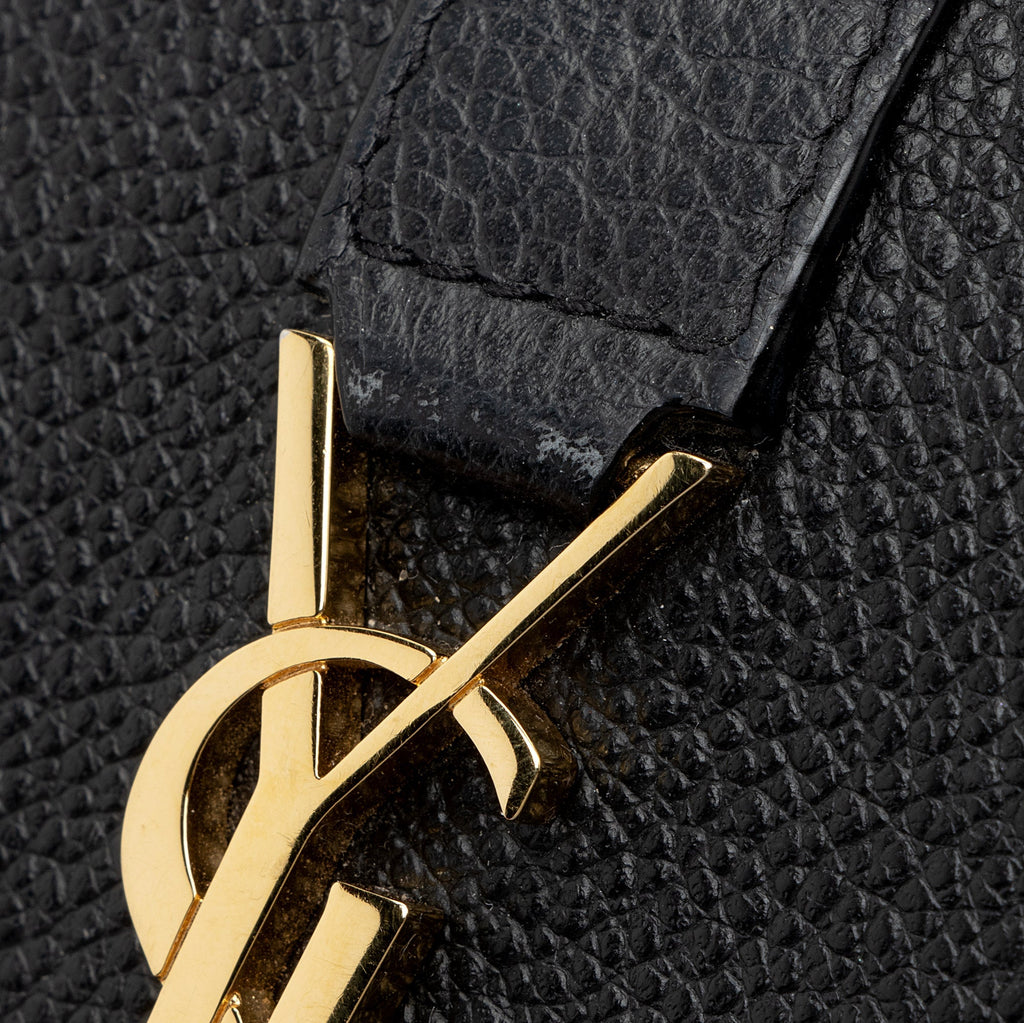 Saint Laurent Leather Monogram Compact Bi-Fold Wallet (SHF-EywM9H)