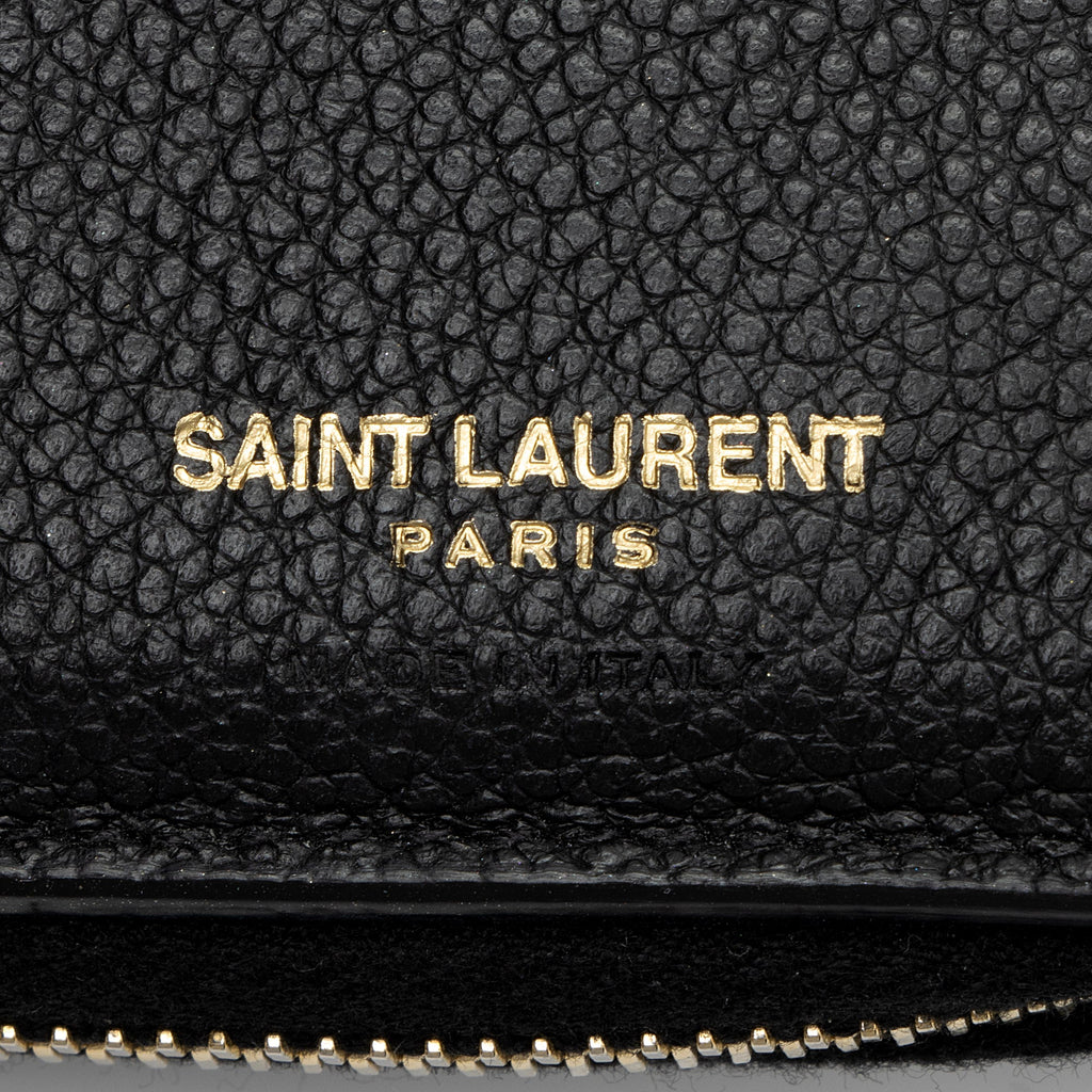 Saint Laurent Leather Monogram Compact Bi-Fold Wallet (SHF-EywM9H)