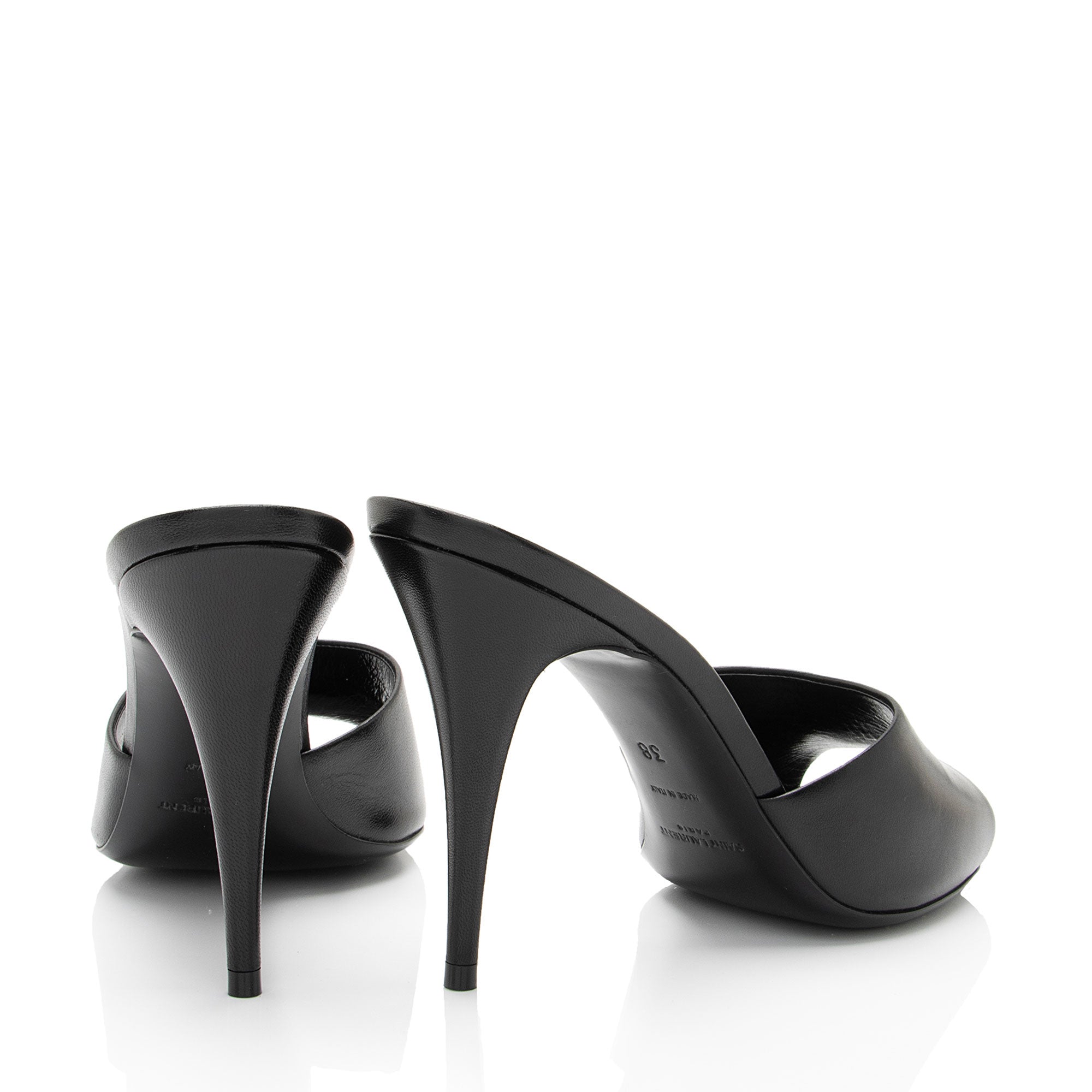 Saint Laurent Leather Open Toe Sandals - Size 8 / 38 (SHF-I4JOnp)