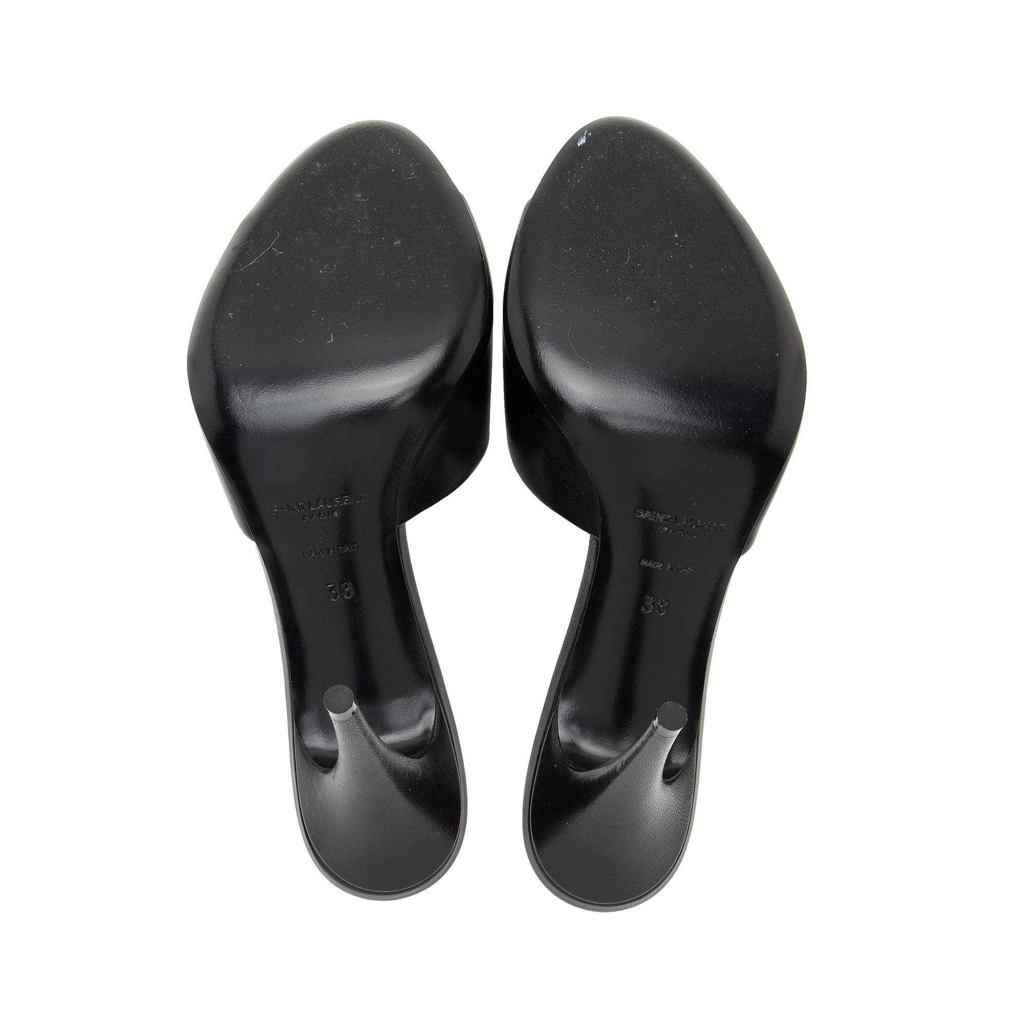 Saint Laurent Leather Open Toe Sandals - Size 8 / 38 (SHF-I4JOnp)