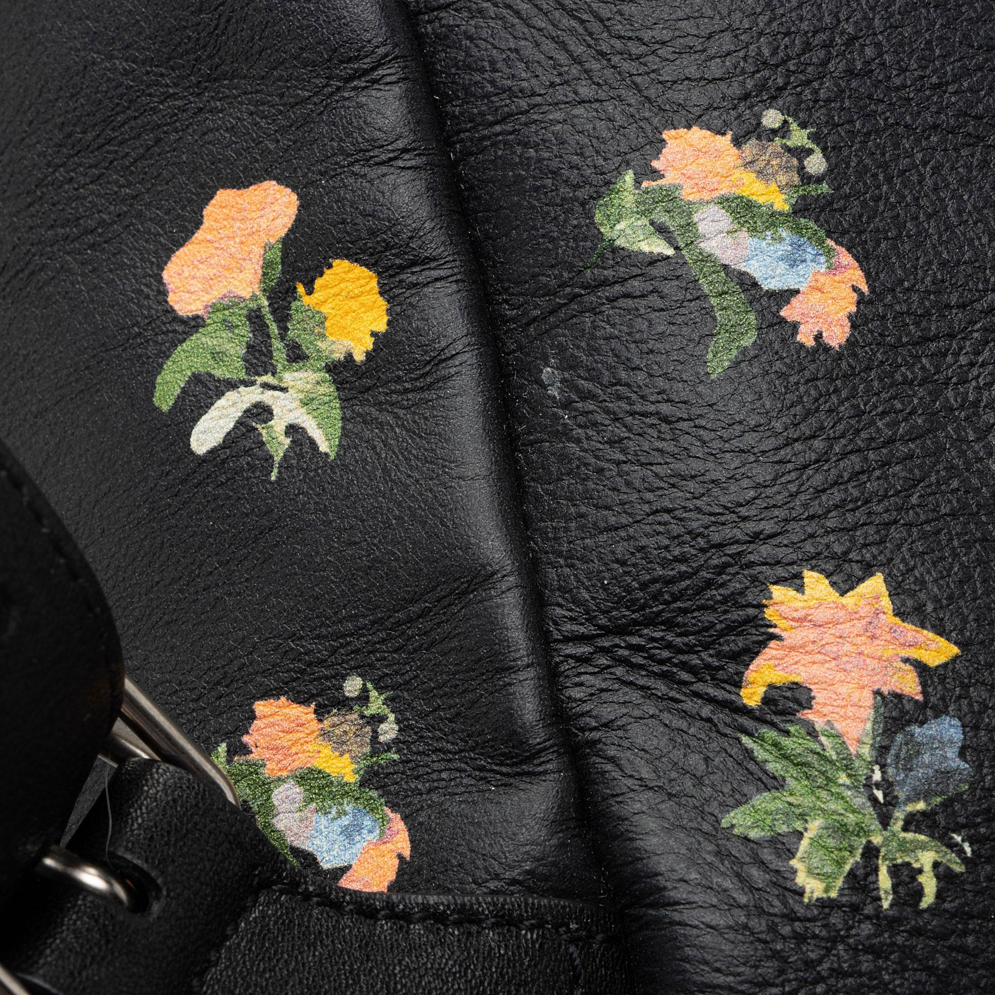 Saint Laurent Leather Prairie Floral Festival Backpack (SHF-VN9m0q)