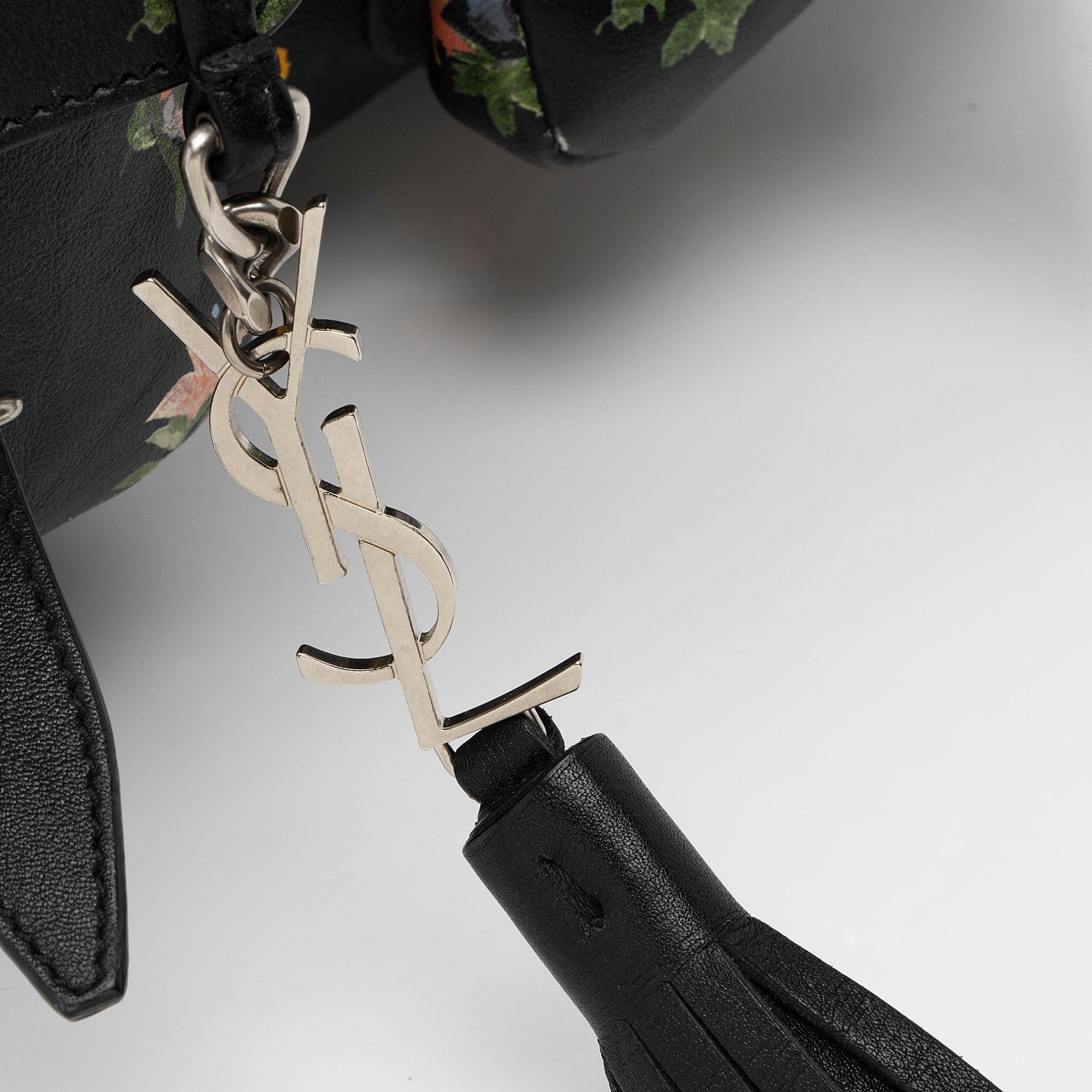 Saint Laurent Leather Prairie Floral Festival Backpack (SHF-VN9m0q)
