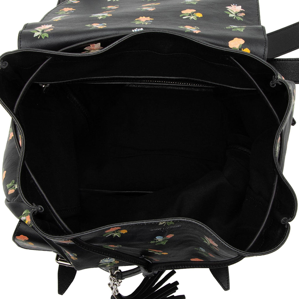 Saint Laurent Leather Prairie Floral Festival Backpack (SHF-VN9m0q)