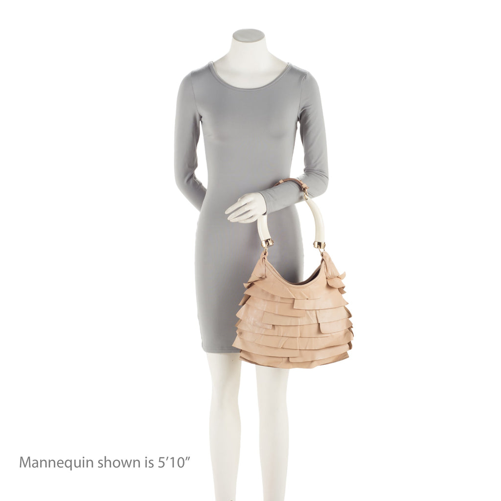 Saint Laurent Leather Ruffle St. Tropez Mombasa Hobo (SHF-fzGBZY)