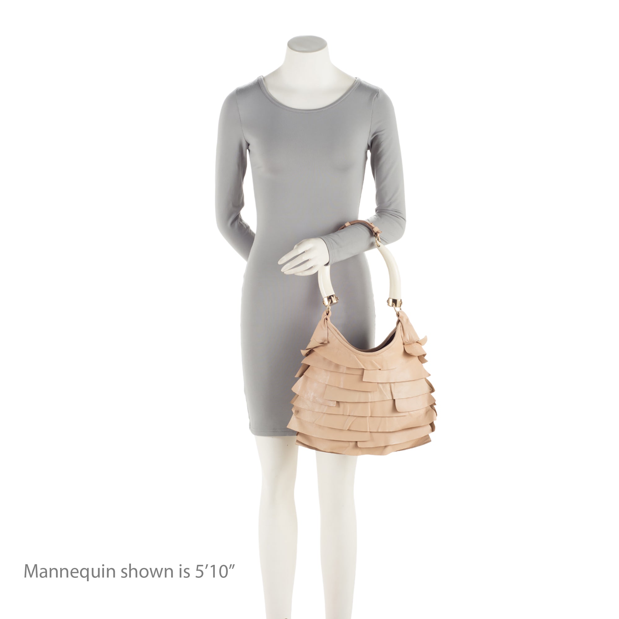 Saint Laurent Leather Ruffle St. Tropez Mombasa Hobo (SHF-fzGBZY)