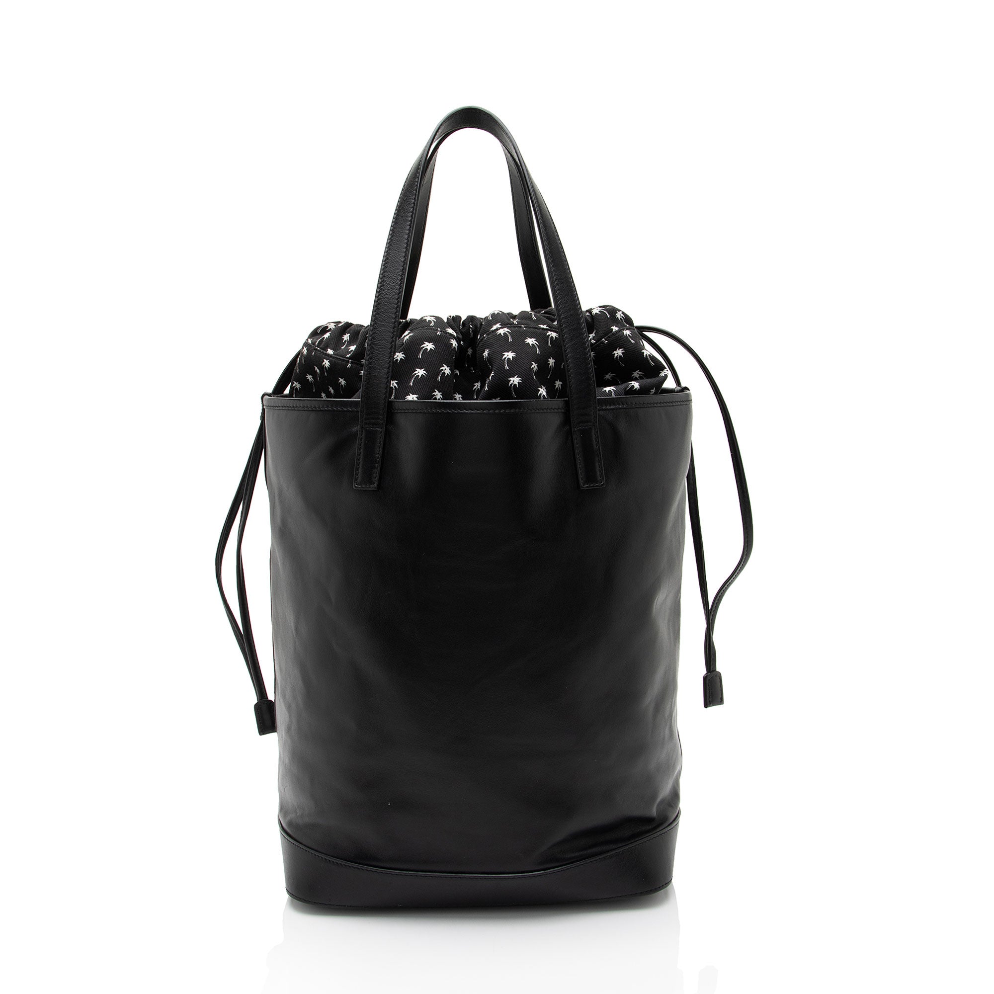 Saint Laurent Leather Teddy Large Bucket Bag (SHF-s2ALK4)