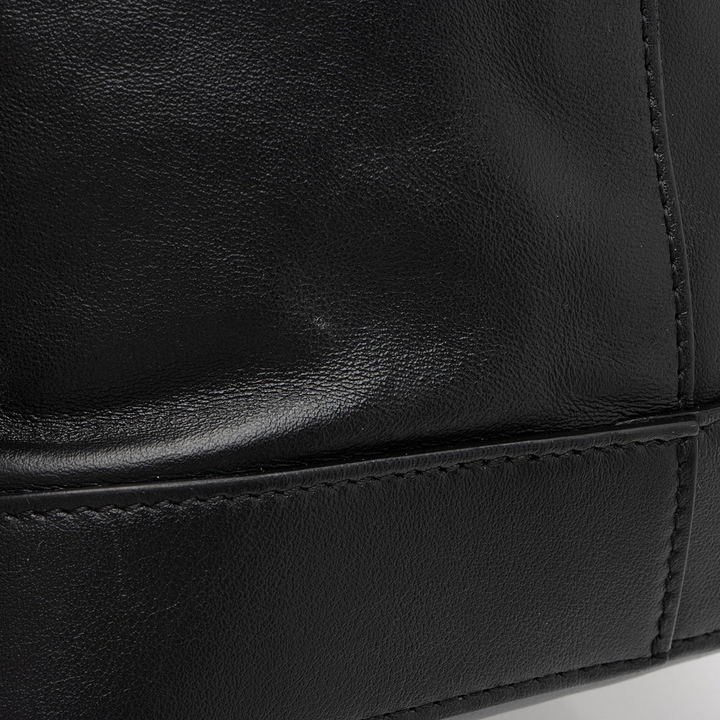 Saint Laurent Leather Teddy Large Bucket Bag (SHF-s2ALK4)