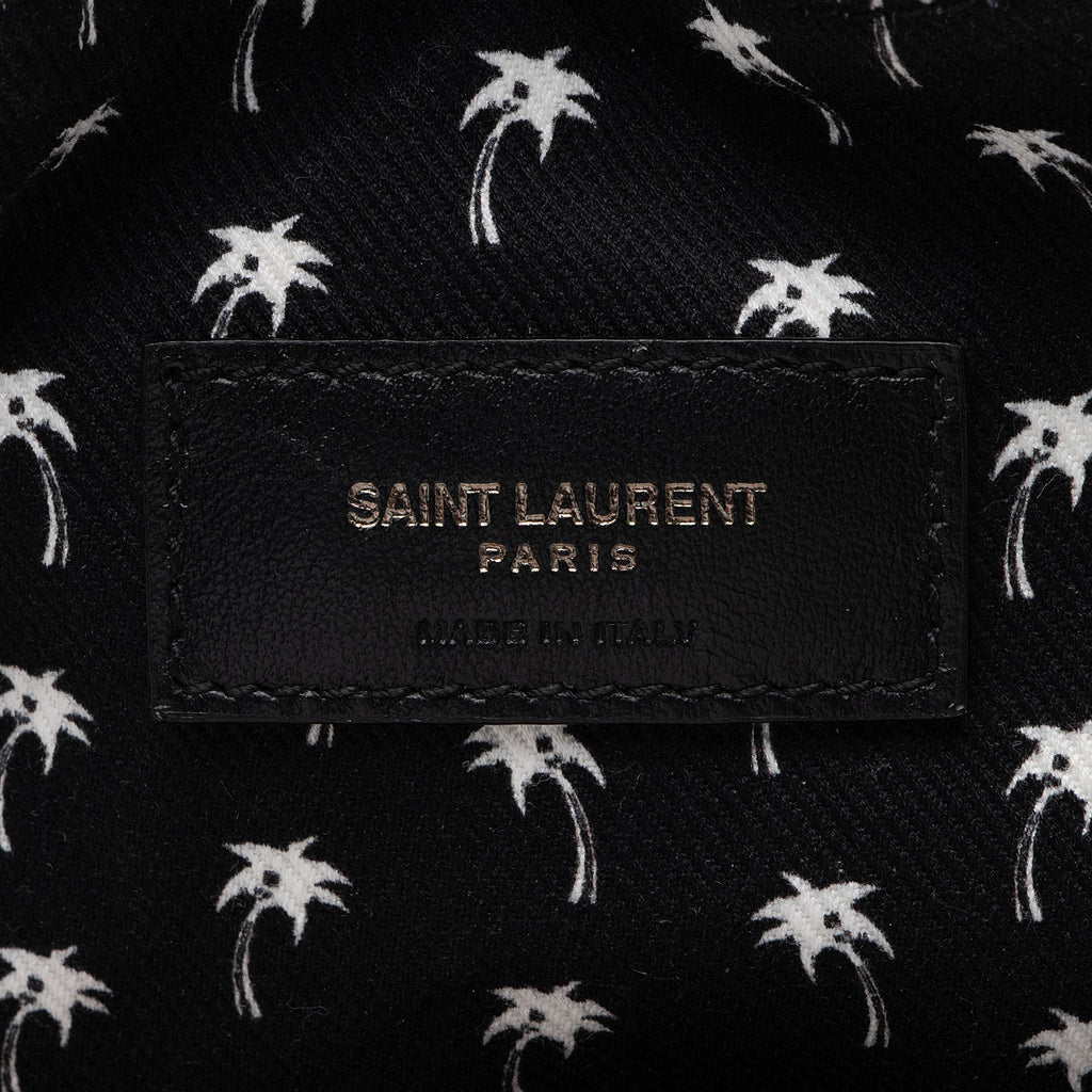 Saint Laurent Leather Teddy Large Bucket Bag (SHF-s2ALK4)