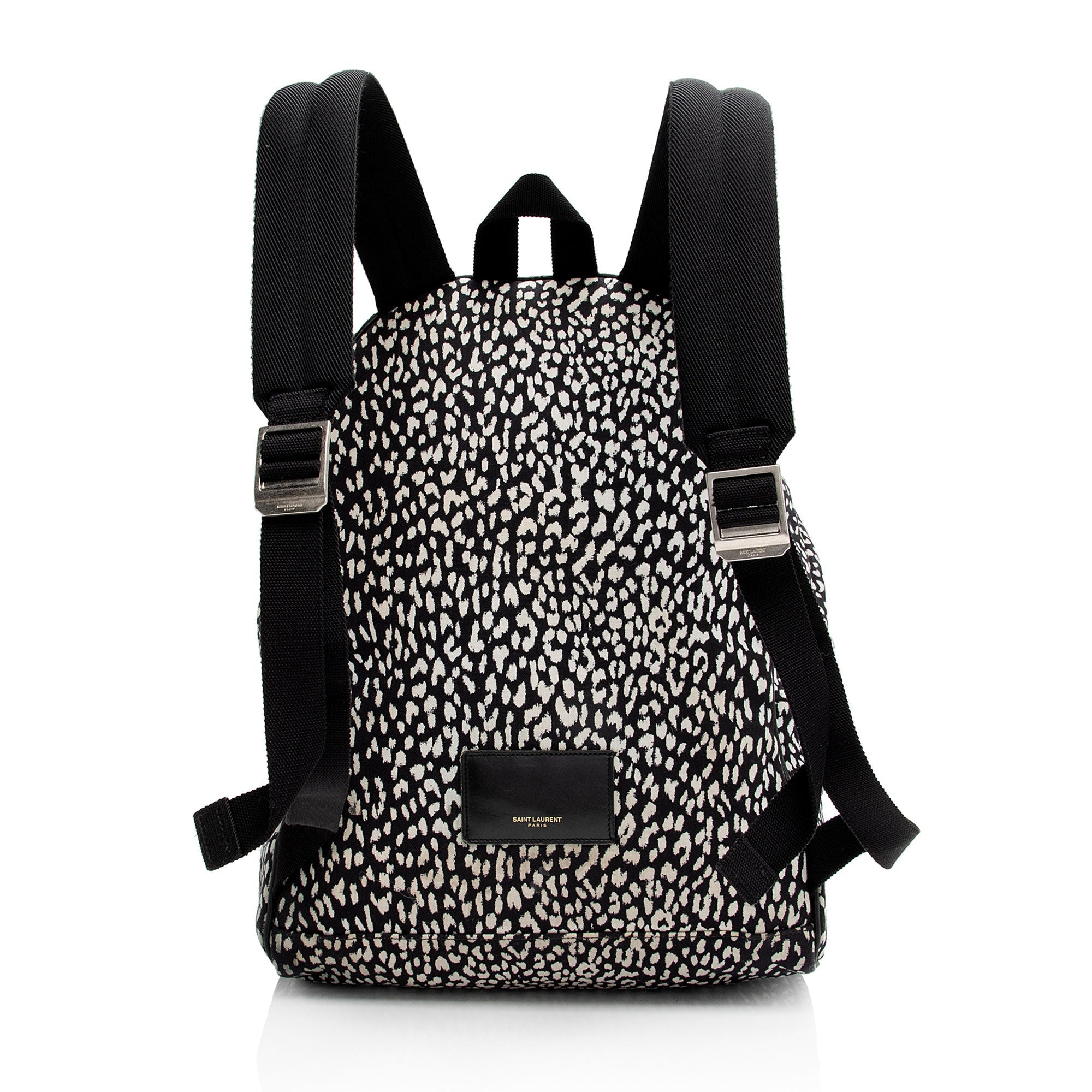 Saint Laurent Leopard Print Canvas City Backpack (SHF-lc0KDV)