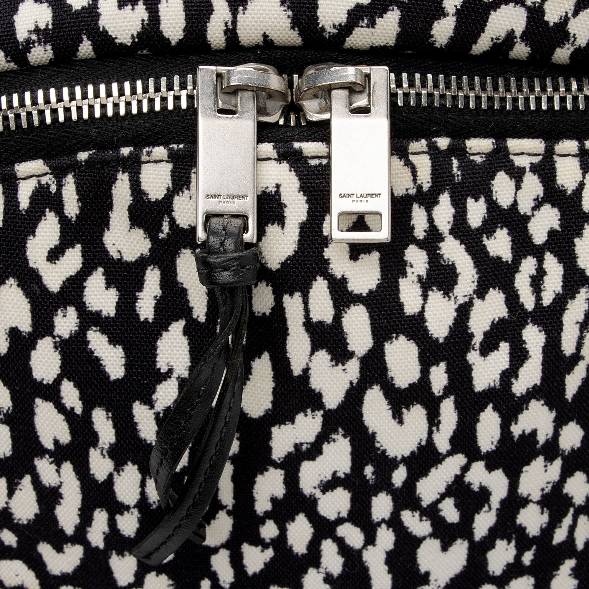 Saint Laurent Leopard Print Canvas City Backpack (SHF-lc0KDV)