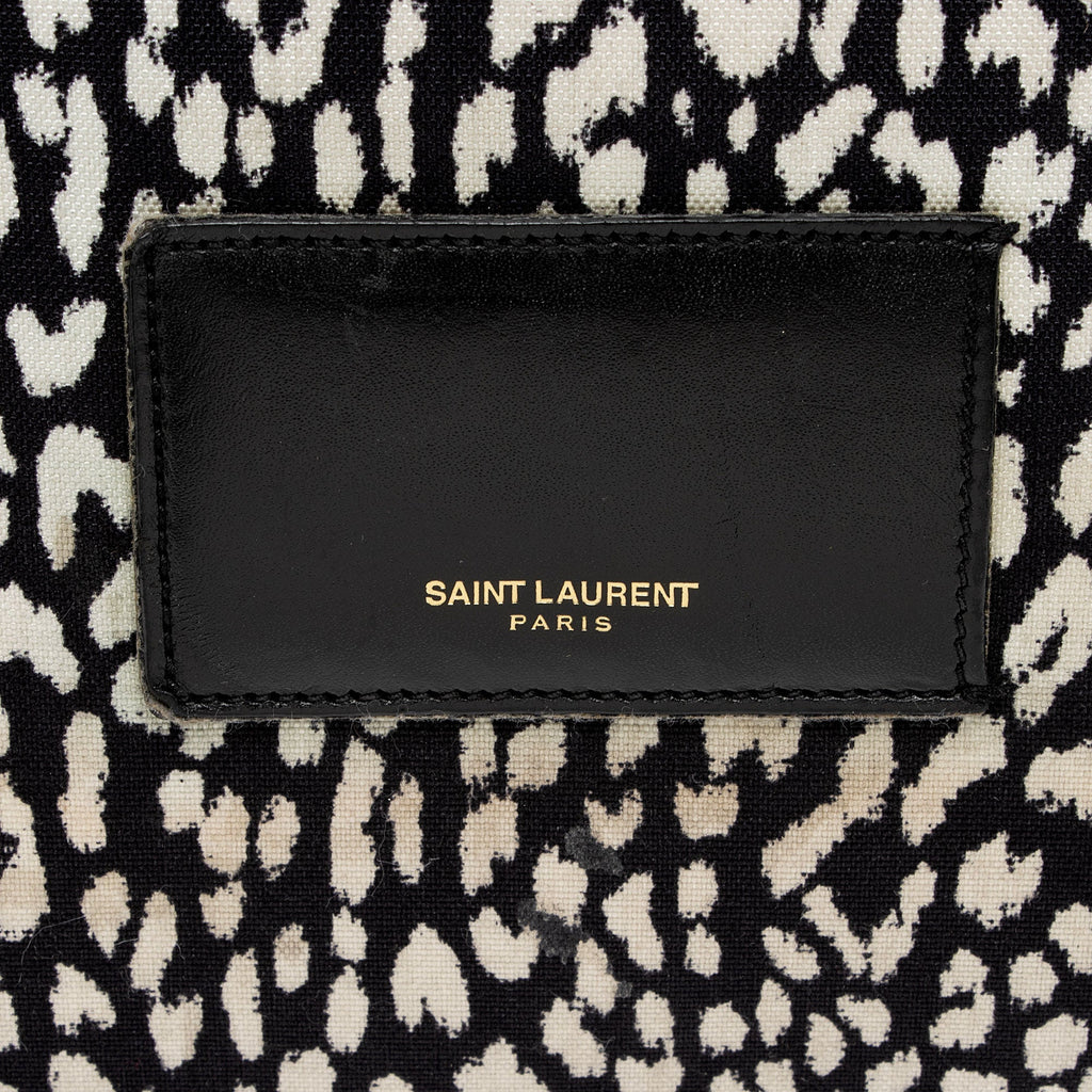 Saint Laurent Leopard Print Canvas City Backpack (SHF-lc0KDV)