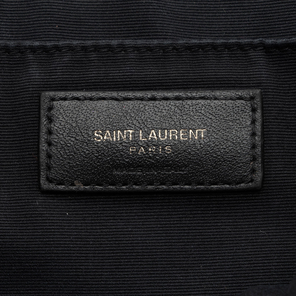 Saint Laurent Matelasse Calfskin Matte Black Monogram Lou Camera Bag (SHF-APSLqT)