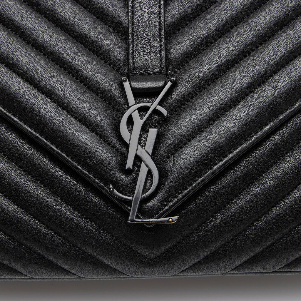 Saint Laurent Matelasse Calfskin Monogram College Large Shoulder Bag (SHF-NTG48D)