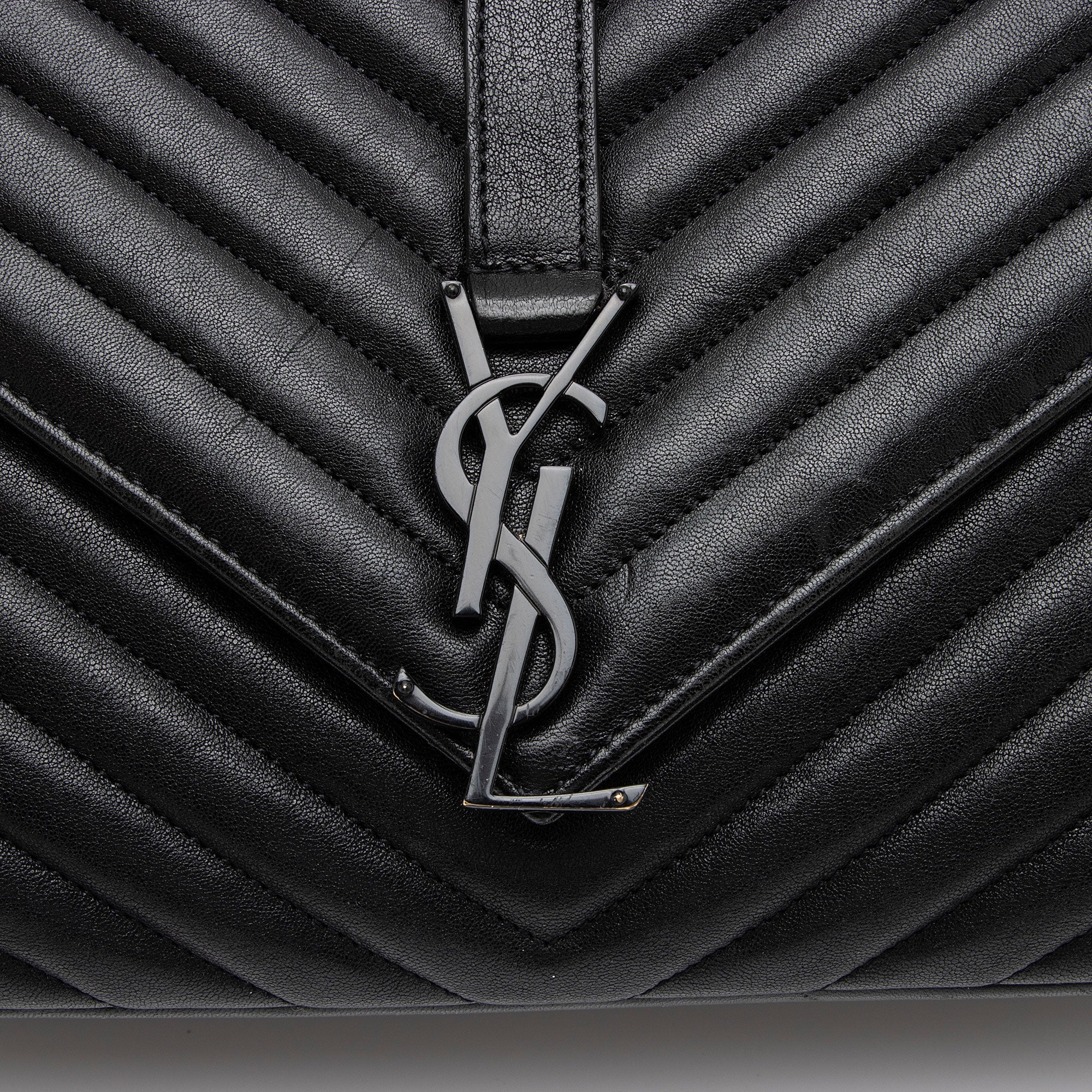 Saint Laurent Matelasse Calfskin Monogram College Large Shoulder Bag (SHF-NTG48D)
