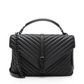 Saint Laurent Matelasse Calfskin Monogram College Large Shoulder Bag (SHF-NTG48D)