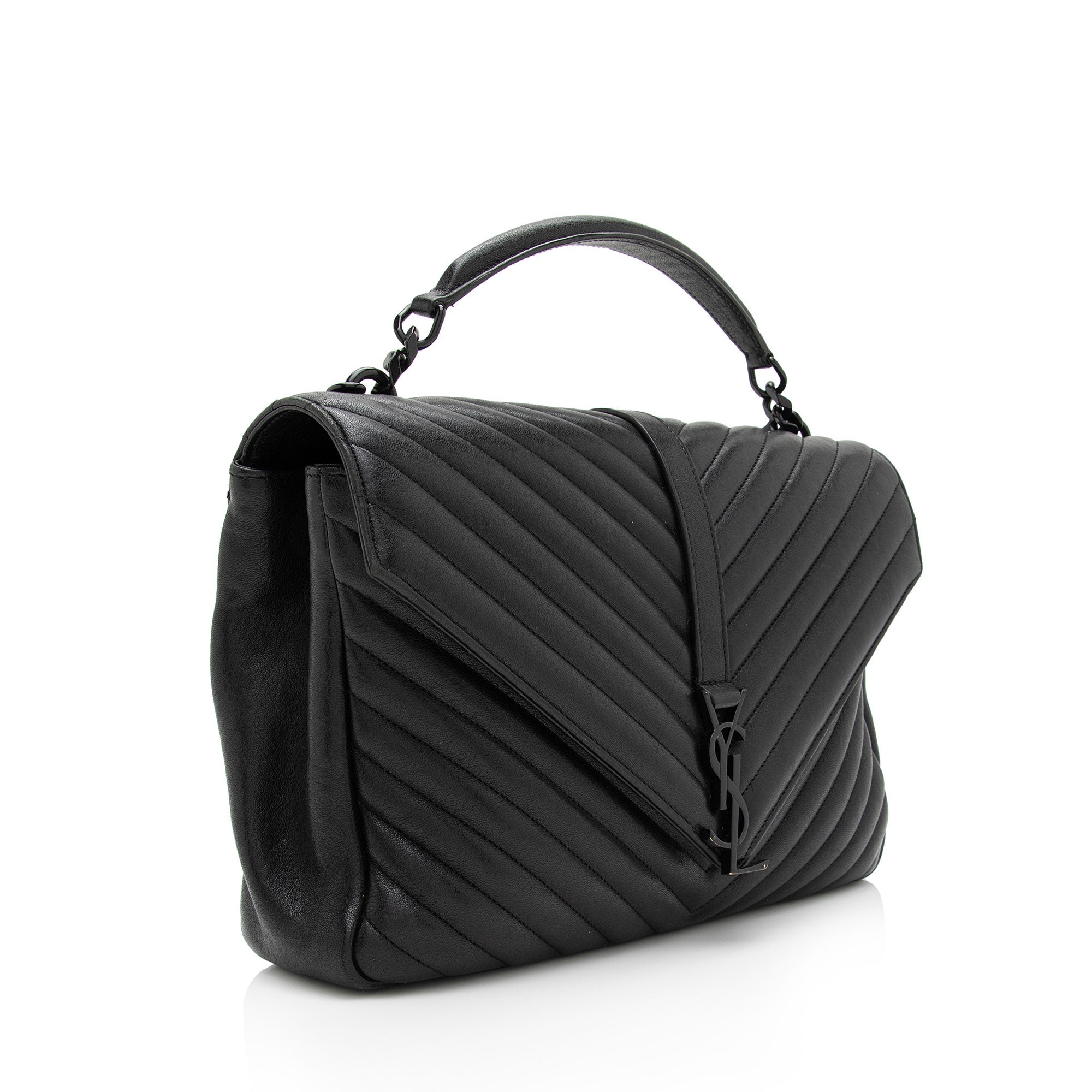 Saint Laurent Matelasse Calfskin Monogram College Large Shoulder Bag (SHF-NTG48D)