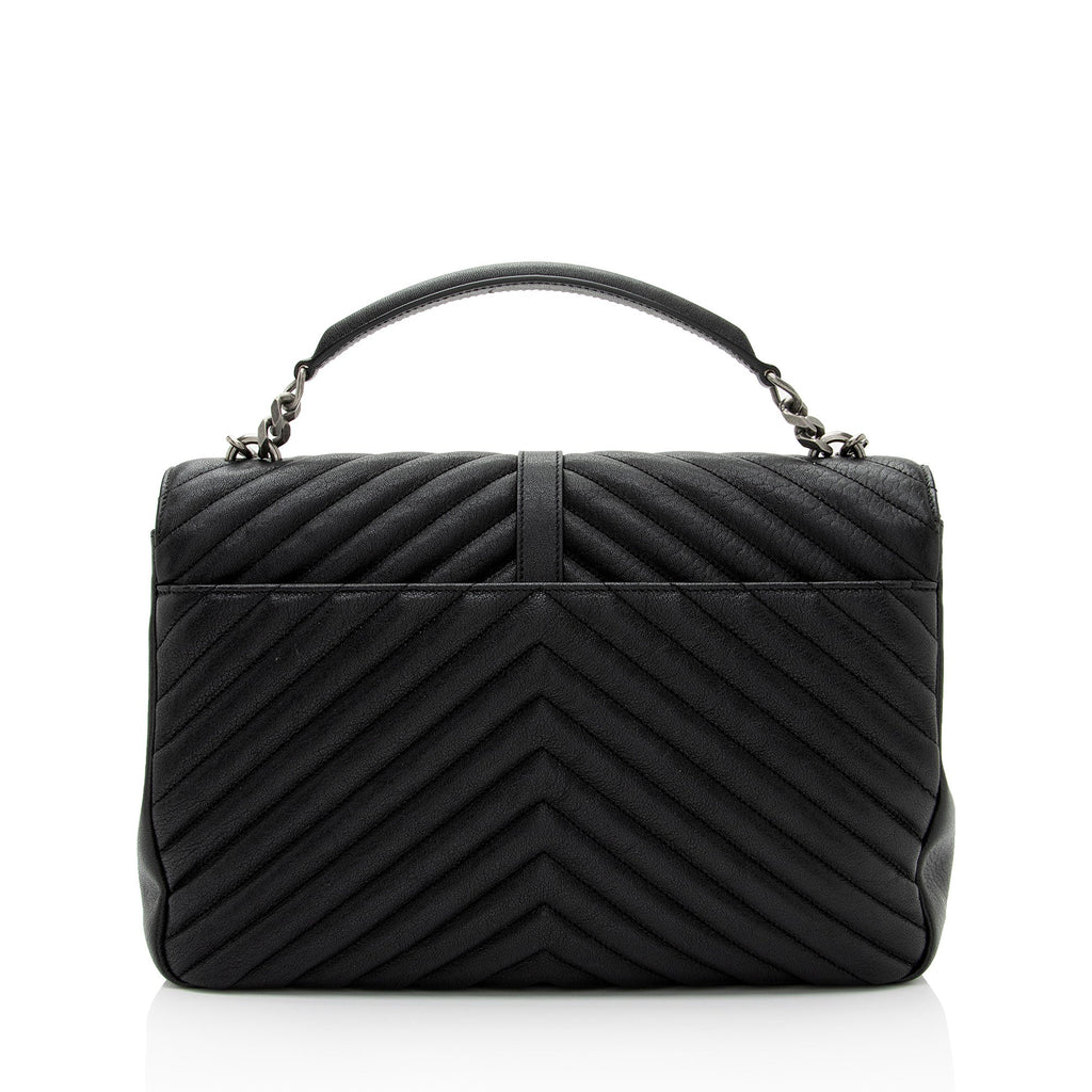 Saint Laurent Matelasse Calfskin Monogram College Large Shoulder Bag (SHF-6MZ4bL)