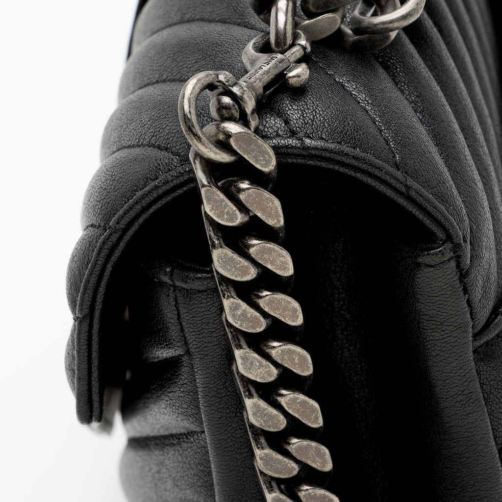 Saint Laurent Matelasse Calfskin Monogram College Large Shoulder Bag (SHF-6MZ4bL)