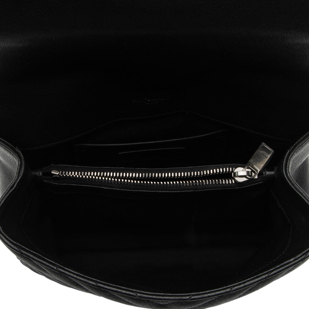 Saint Laurent Matelasse Calfskin Monogram College Medium Shoulder Bag (SHF-MMt0qg)