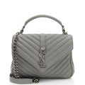 Saint Laurent Matelasse Calfskin Monogram College Medium Shoulder Bag (SHF-D2O1lS)