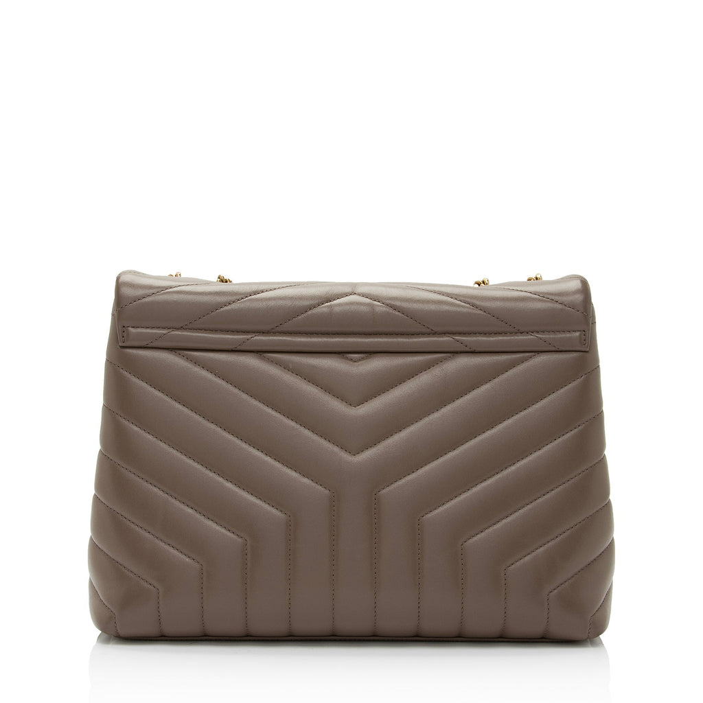 Saint Laurent Matelasse Calfskin Monogram LouLou Chain Medium Shoulder Bag (SHF-Vsg968)