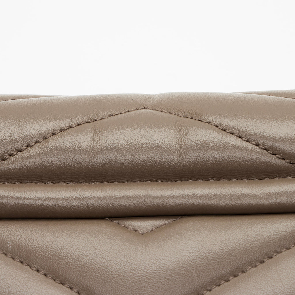 Saint Laurent Matelasse Calfskin Monogram LouLou Chain Medium Shoulder Bag (SHF-Vsg968)