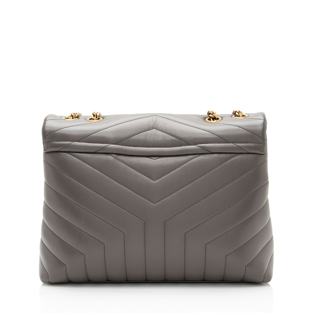 Saint Laurent Matelasse Calfskin Monogram LouLou Chain Medium Shoulder Bag (SHF-19W4rm)