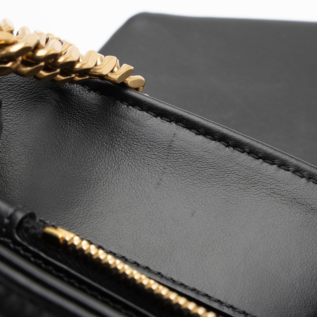 Saint Laurent Matelasse Calfskin Monogram LouLou Chain Medium Shoulder Bag (SHF-ksqMxY)