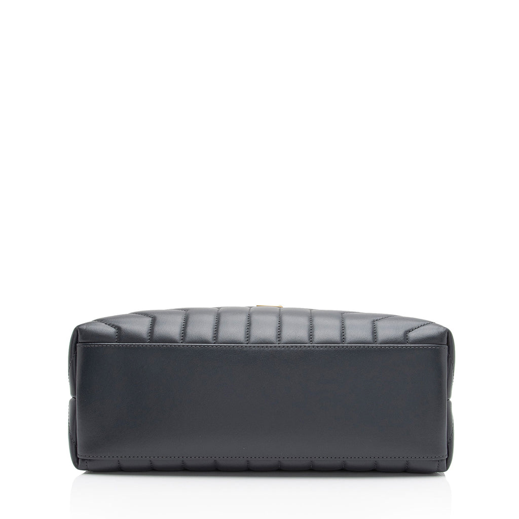 Saint Laurent Matelasse Calfskin Monogram LouLou Chain Medium Shoulder Bag (SHF-Q1vmZO)