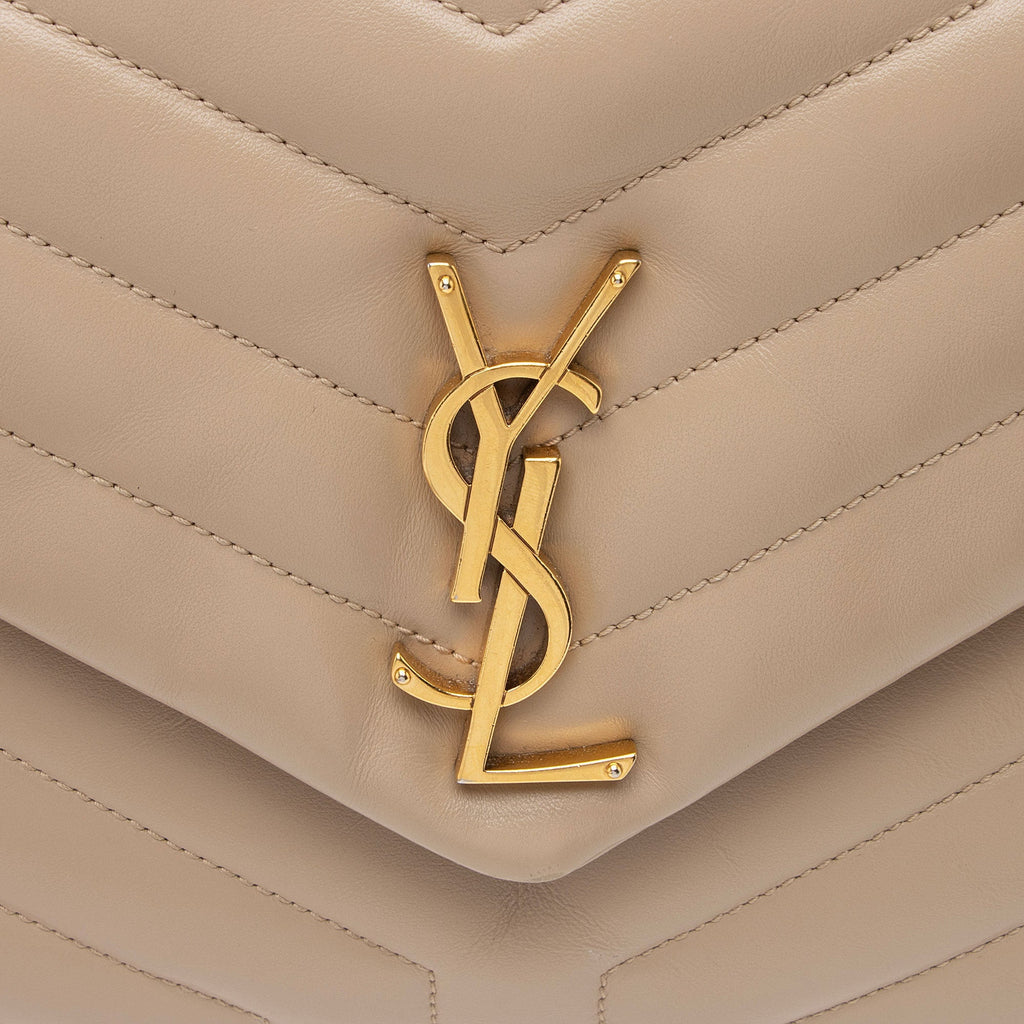 Saint Laurent Matelasse Calfskin Monogram LouLou Chain Medium Shoulder Bag (SHF-pCCeab)