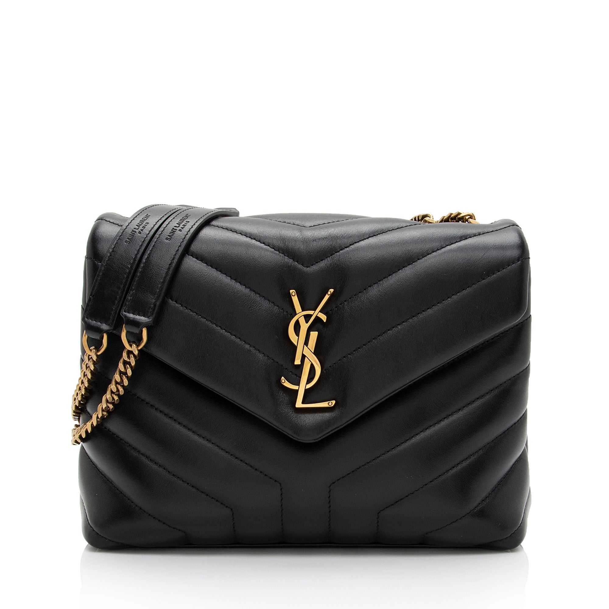 Saint Laurent Matelasse Calfskin Monogram LouLou Chain Small Crossbody Bag (SHF-8sE3HH)