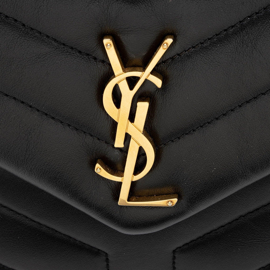 Saint Laurent Matelasse Calfskin Monogram LouLou Chain Small Crossbody Bag (SHF-8o8aXB)