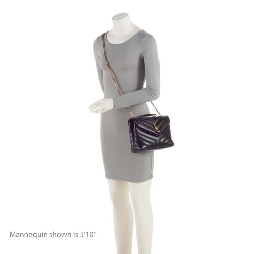 Saint Laurent Matelasse Calfskin Monogram LouLou Chain Small Crossbody Bag (SHF-8o8aXB)
