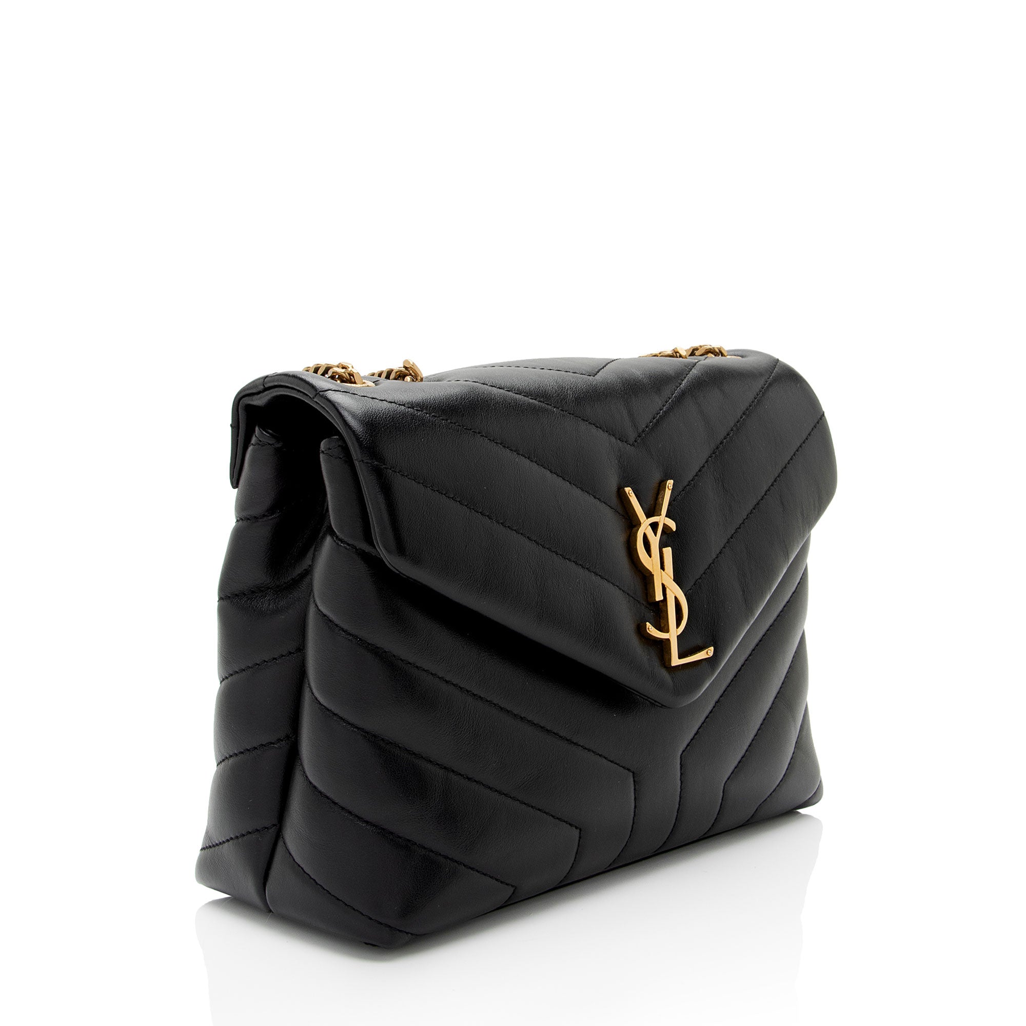 Saint Laurent Matelasse Calfskin Monogram LouLou Chain Small Crossbody Bag (SHF-8o8aXB)