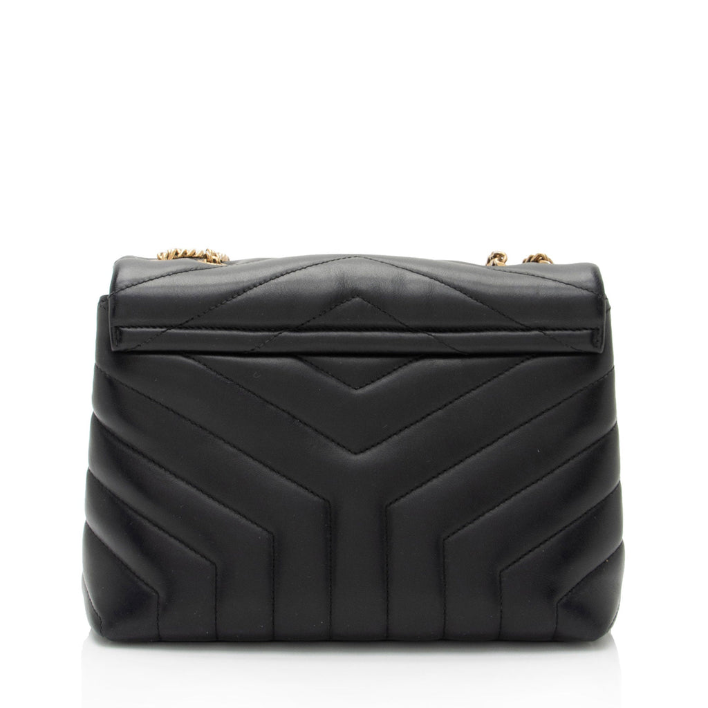 Saint Laurent Matelasse Calfskin Monogram LouLou Chain Small Crossbody Bag (SHF-s725vF)