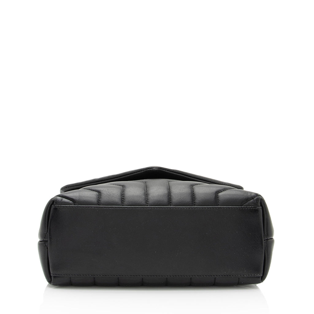 Saint Laurent Matelasse Calfskin Monogram LouLou Chain Small Crossbody Bag (SHF-s725vF)