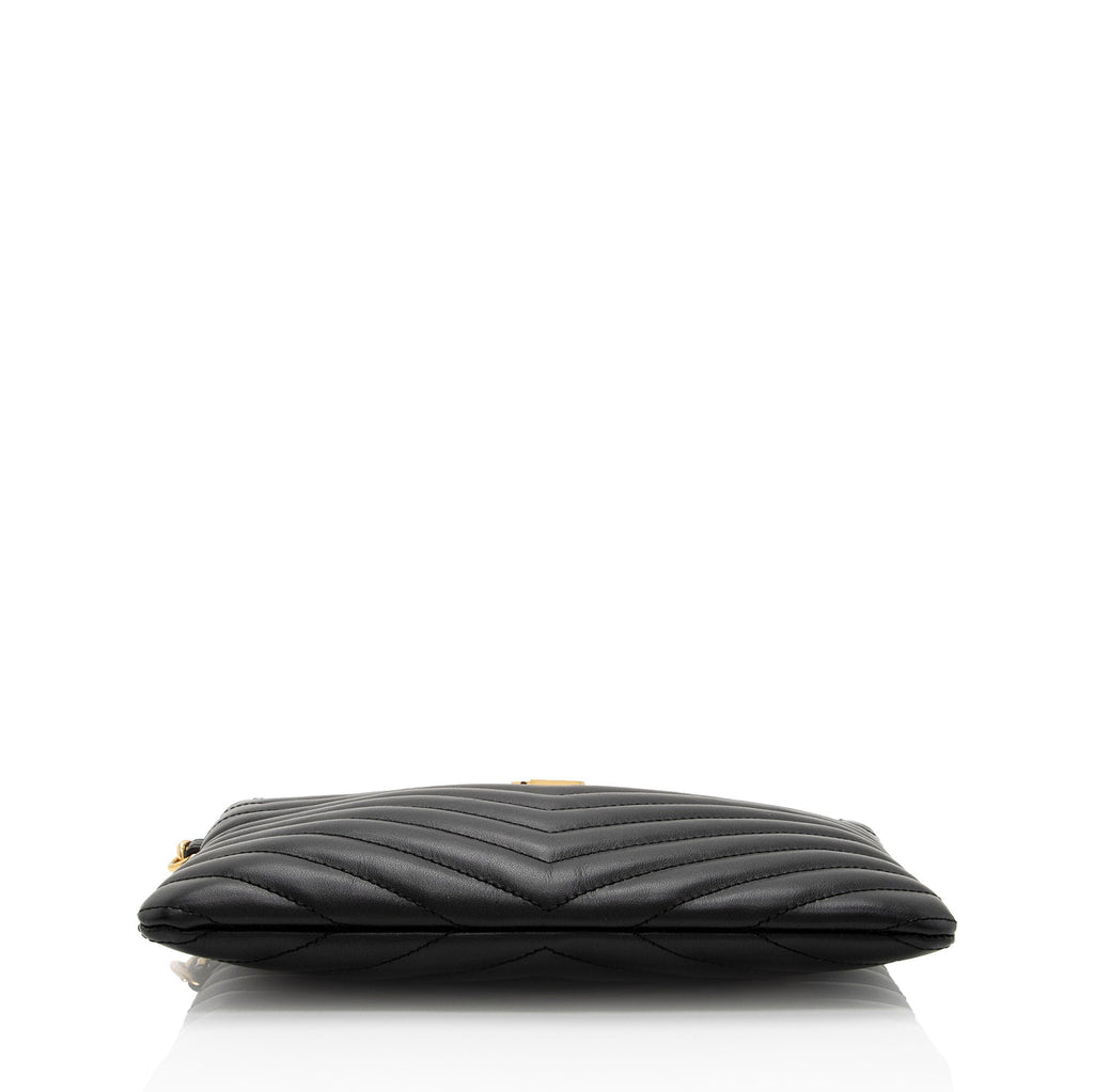 Saint Laurent Matelasse Calfskin Monogram Small Wristlet (SHF-I0dYH7)