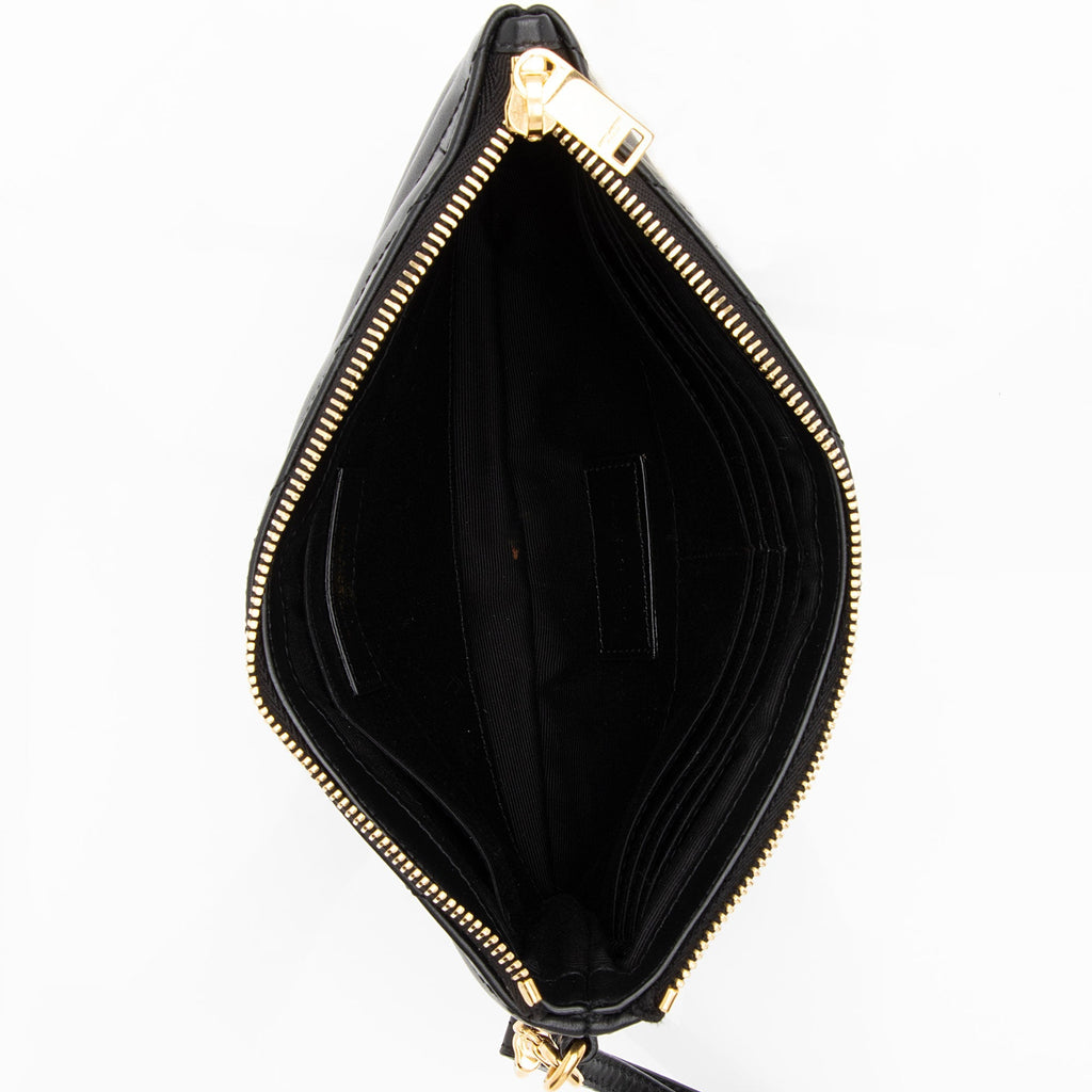 Saint Laurent Matelasse Calfskin Monogram Small Wristlet (SHF-I0dYH7)