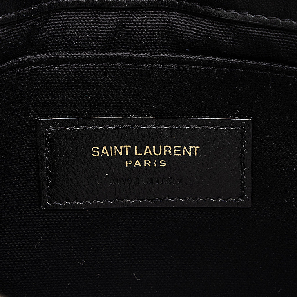 Saint Laurent Matelasse Calfskin Monogram Small Wristlet (SHF-I0dYH7)