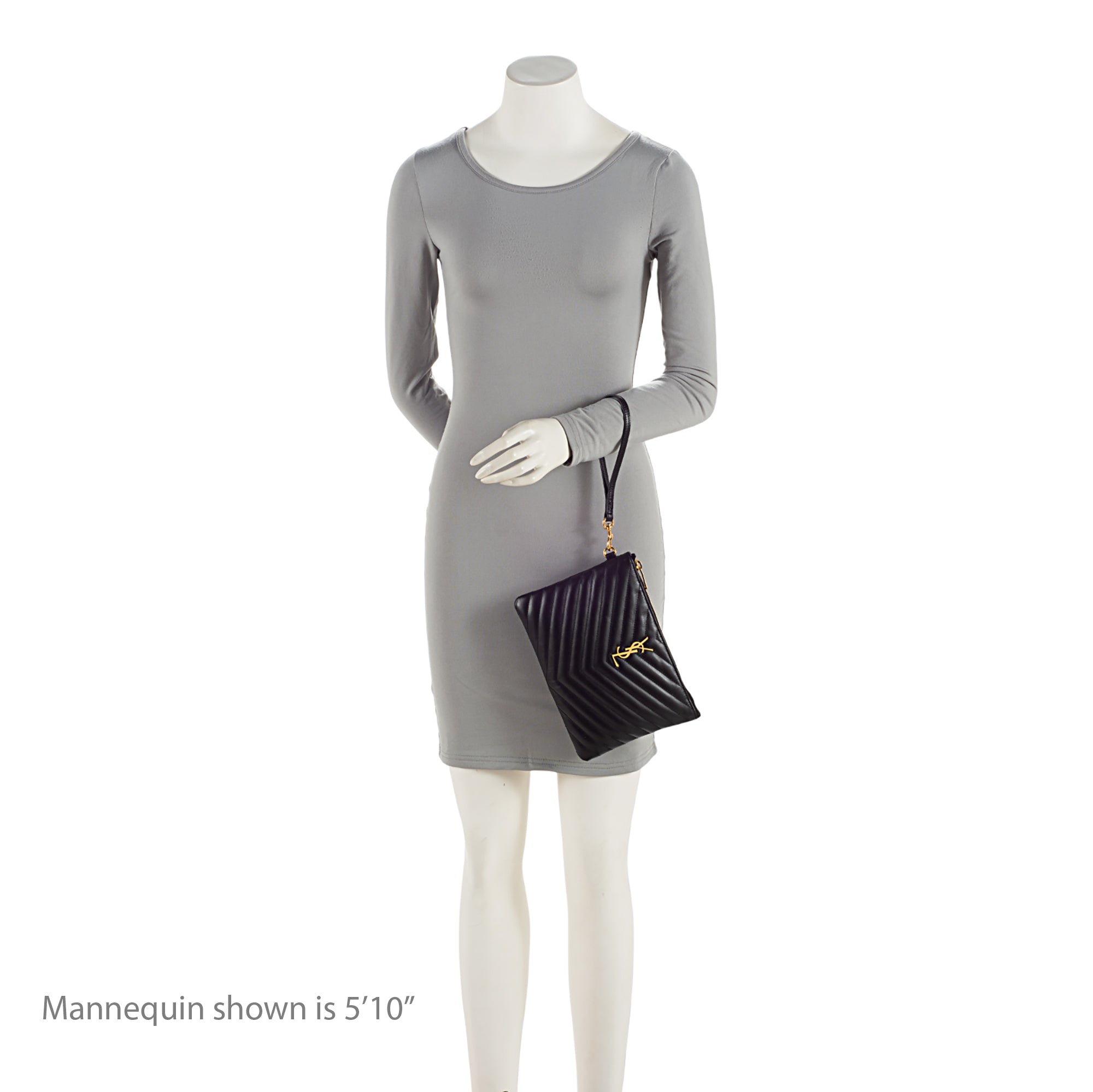 Saint Laurent Matelasse Calfskin Monogram Small Wristlet (SHF-I0dYH7)