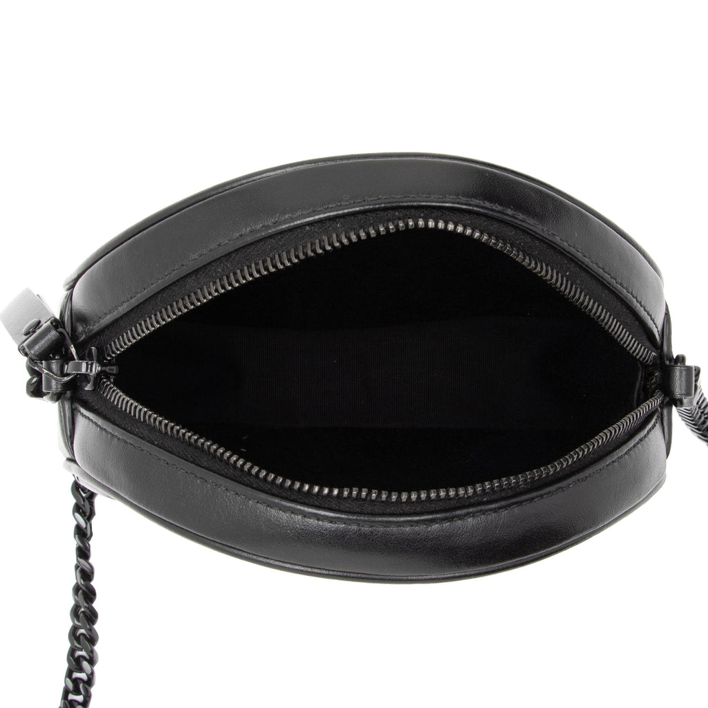 Saint Laurent Matelasse Calfskin Monogram Vinyle Round Camera Bag (SHF-TICycU)