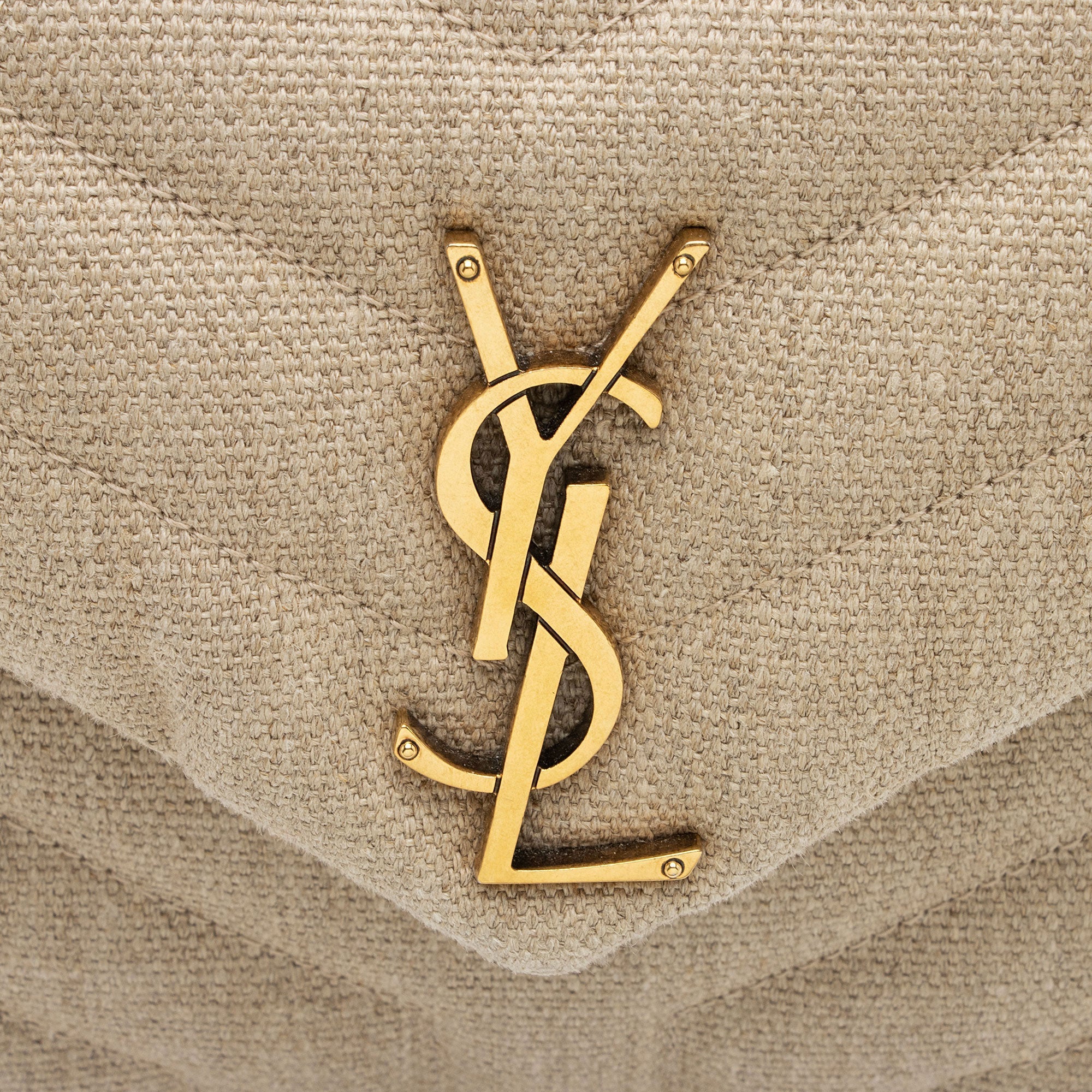 Saint Laurent Matelasse Canvas Monogram LouLou Chain Small Crossbody Bag (SHF-S2G13U)