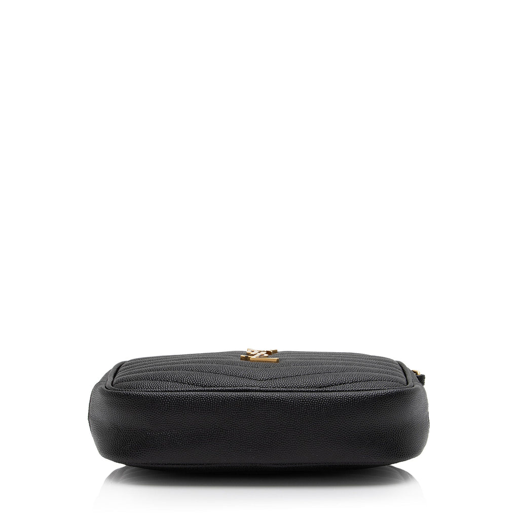 Saint Laurent Matelasse Grain de Poudre Monogram Lou Mini Camera Bag (SHF-TAc6LT)