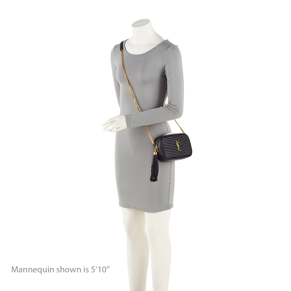 Saint Laurent Matelasse Grain de Poudre Monogram Lou Mini Camera Bag (SHF-TAc6LT)