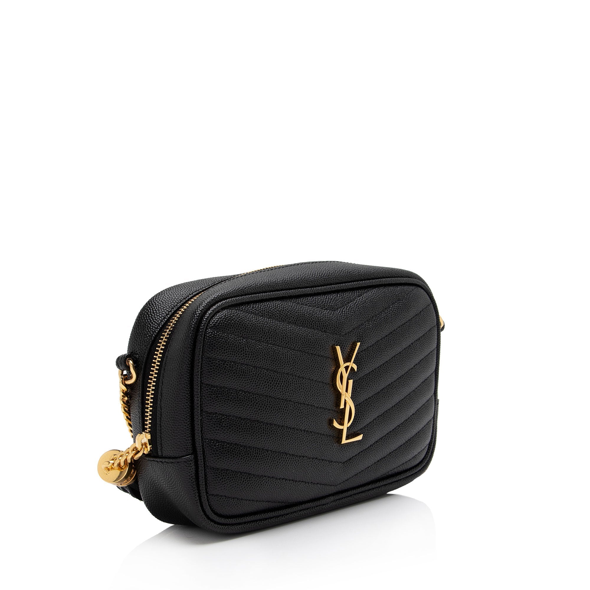 Saint Laurent Matelasse Grain de Poudre Monogram Lou Mini Camera Bag (SHF-TAc6LT)