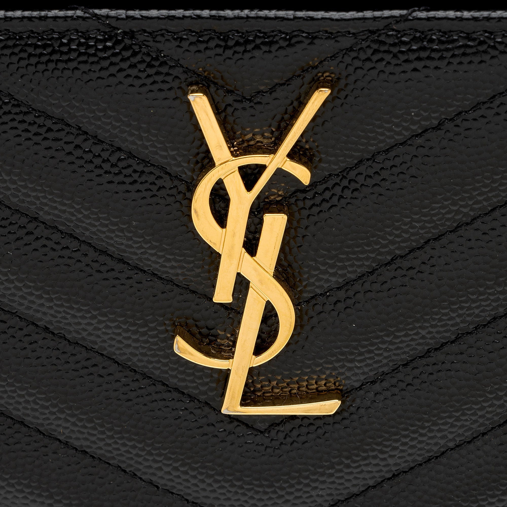 Saint Laurent Matelasse Grain de Poudre Monogram Bill Pouch (SHF-ikSGxC)